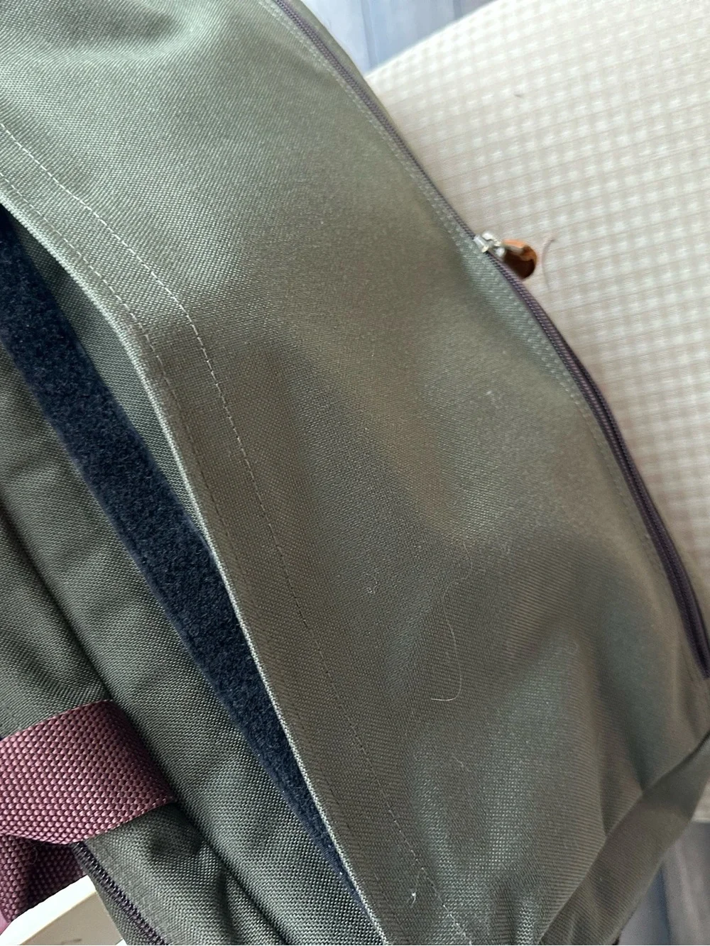 Vintage L.L.Bean Sportsman’s Messenger Briefcase Bag Olive Green Leather Trim